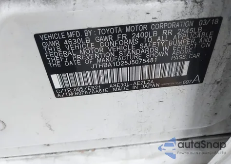 2018 Lexus Is 300 z USA, uszkodzony, nr VIN JTHBA1D25J5075481